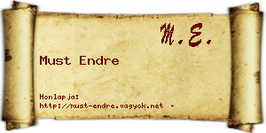 Must Endre névjegykártya