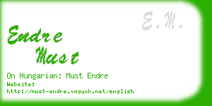 endre must business card
